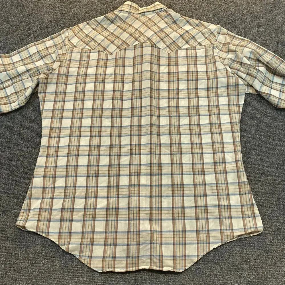 Vintage Levi's Plaid Pearl Snap Western Shirt Men Large Long Sleeve Cowboy Rodeo